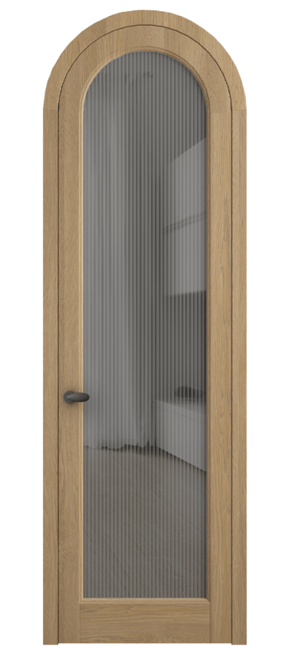 Межкомнатная дверь Палаццо 6814 Дуб соломенный матовый Рифлёное серое стекло "Moru", триплекс Цена 43512910 so'm | Volhovec