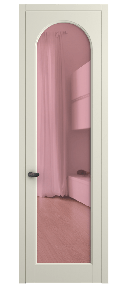 Межкомнатная дверь Палаццо 6804 Матовый молочно-белый Прозрачное розовое стекло, триплекс Цена 19696950 so'm | Volhovec
