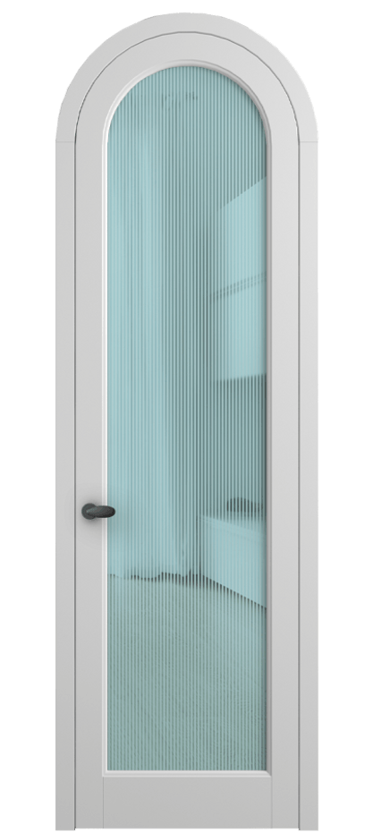 Межкомнатная дверь Палаццо 6814 Матовый белоснежный Рифлёное голубое стекло "Дюна", триплекс Цена 26625340 so'm | Volhovec