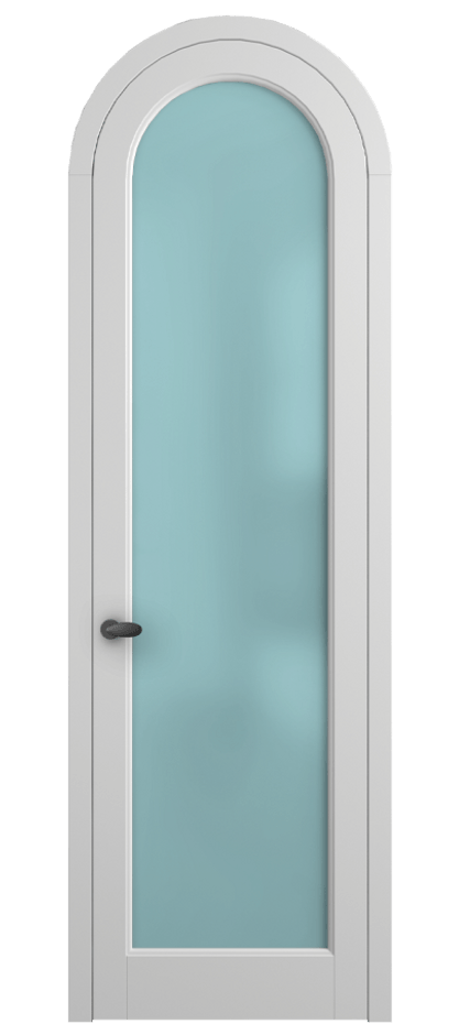 Межкомнатная дверь Палаццо 6814 Матовый белоснежный Сатинированное голубое стекло, триплекс Цена 25407340 so'm | Volhovec