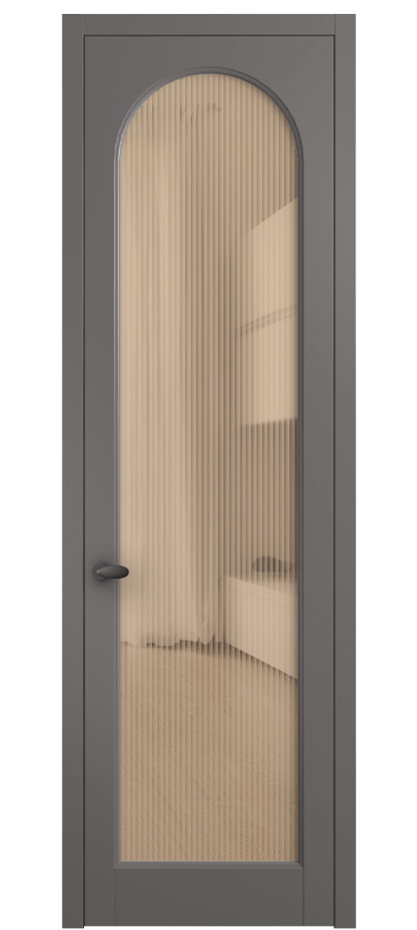 Межкомнатная дверь Палаццо 6804 Матовый классический серый Рифлёное оранжевое стекло "Мору", триплекс Цена 105029 ₽ | Volhovec