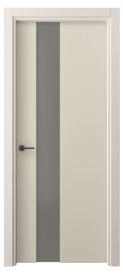 Межкомнатная дверь Freedom 4224 ПЭТ светло-бежевый Сатинированное серое стекло, триплекс Цена 6252260 so'm | Volhovec