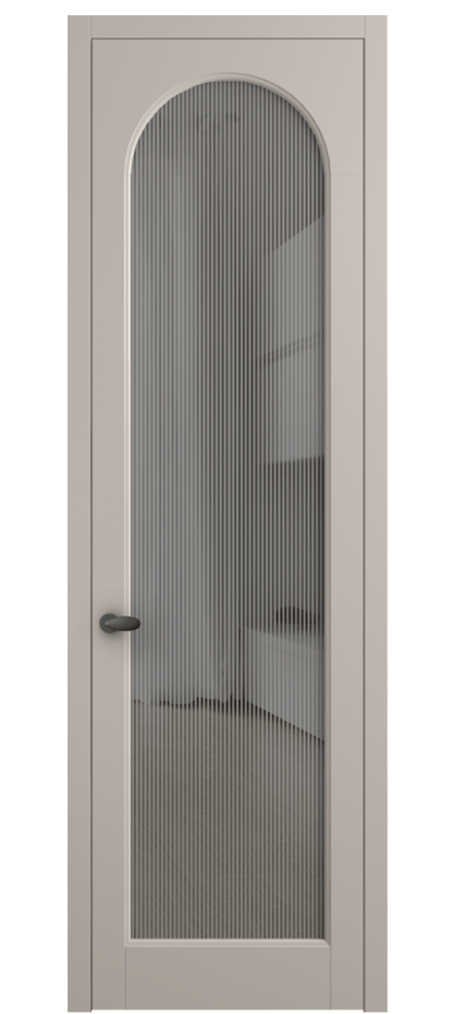 Межкомнатная дверь Палаццо 6804 Матовый светло-бежевый Рифлёное серое стекло "Дюна", триплекс Цена 20914950 so'm | Volhovec