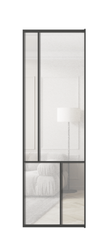 Межкомнатная дверь Мозаик АЛПЛ041.20  Рифлёное стекло "Дюна", триплекс, 6 мм + Фактурное стекло "Лёд", триплекс Цена 38868410 so'm | Volhovec