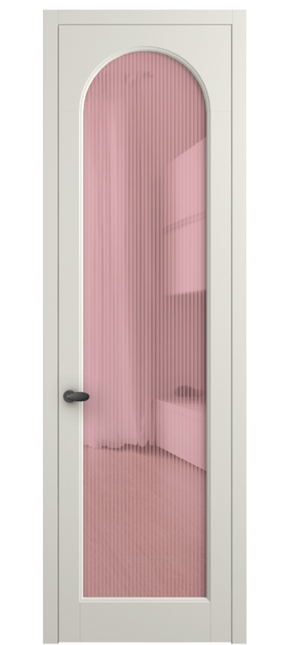 Межкомнатная дверь Палаццо 6804 Матовый жемчужный Рифлёное розовое стекло "Moru", триплекс Цена 21320950 so'm | Volhovec
