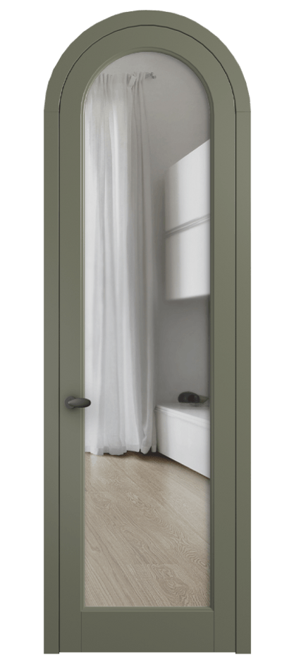 Межкомнатная дверь Палаццо 6814 Матовый оливковый тёмный Прозрачное стекло Цена 26036640 so'm | Volhovec