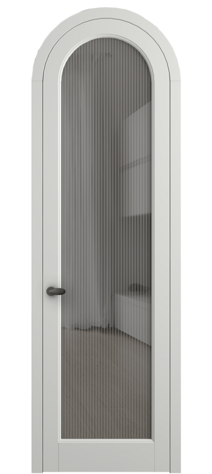 Межкомнатная дверь Палаццо 6814 Матовый светло-серый Рифлёное серое стекло "Moru", триплекс Цена 27031340 so'm | Volhovec