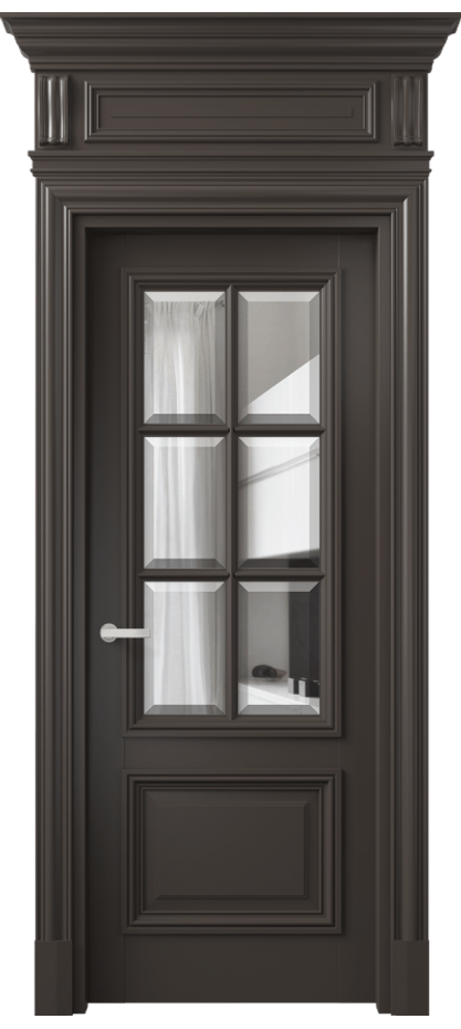 Дверь межкомнатная Antique 7312 Бук антрацит Прозрачное стекло с фацетом КЭП + Объёмный фриз + Карниз БАН Цена 37353830 so'm Наличники уже входят в базовый комплект. Фабрика дверей Волховец 8 (800) 551 43 19 Межкомнатная дверь Antique 7312 Бук антрацит Прозрачное стекло с фацетом Цена 37353830 so'm | Volhovec