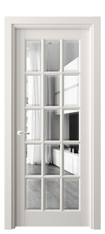 Дверь межкомнатная Лигнум 0708 Дуб пудровый белый Двустороннее зеркало с фацетом, триплекс Гладкий наличник ДПБЛ Цена 33373000 so'm Наличники уже входят в базовый комплект. Фабрика дверей Волховец 8 (800) 551 43 19 Межкомнатная дверь Лигнум 0708 Дуб пудровый белый Двустороннее зеркало с фацетом, триплекс Цена 33373000 so'm | Volhovec