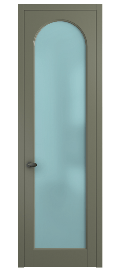 Межкомнатная дверь Палаццо 6804 Матовый оливковый тёмный Сатинированное голубое стекло, триплекс Цена 19696950 so'm | Volhovec