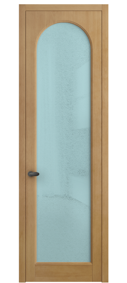Межкомнатная дверь Палаццо 6804 Бук натуральный матовый Фактурное голубое стекло "Лёд", триплекс Цена 6600 AZE | Volhovec