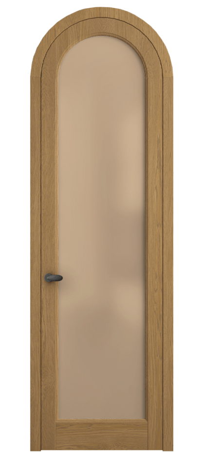 Межкомнатная дверь Палаццо 6814 Дуб солнечный матовый Сатинированное оранжевое стекло, триплекс Цена 41888910 so'm | Volhovec