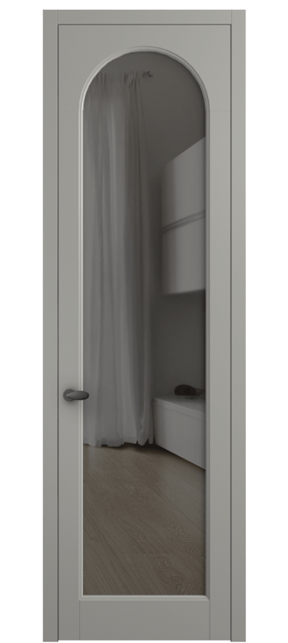 Межкомнатная дверь Палаццо 6804 Матовый нейтральный серый Прозрачное серое стекло, триплекс Цена 19696950 so'm | Volhovec