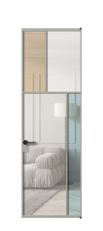 Межкомнатная дверь Mosaic АЛПЛ041.23 Алюминий нейтральный серый Комбинация стекол Группы 1 и Группы 3 Цена 33716270 so'm | Volhovec