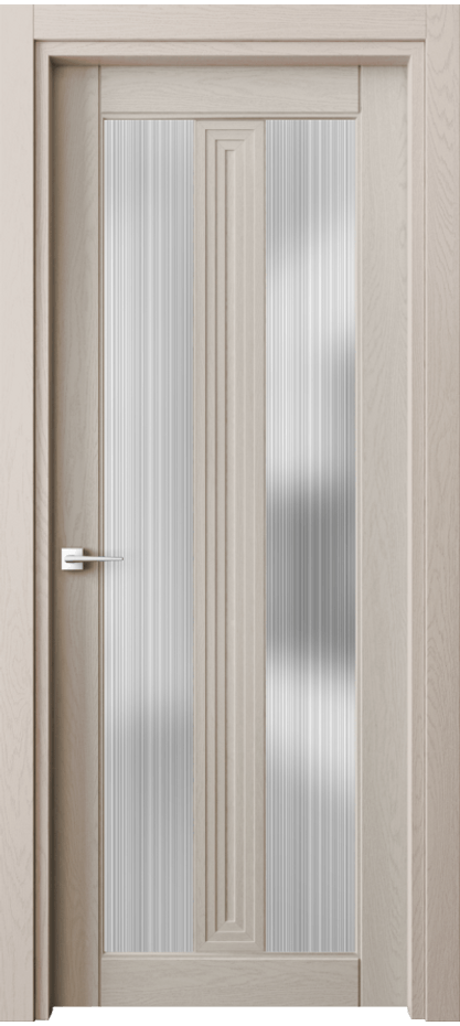 Межкомнатная дверь Эго 6122 Дуб светло-бежевый Сатинированное стекло "Дождь" Цена 24644000 so'm | Volhovec
