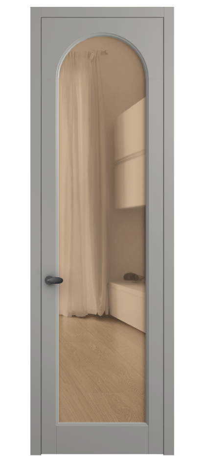 Межкомнатная дверь Палаццо 6804 Матовый нейтральный серый Прозрачное оранжевое стекло, триплекс Цена 19696950 so'm | Volhovec