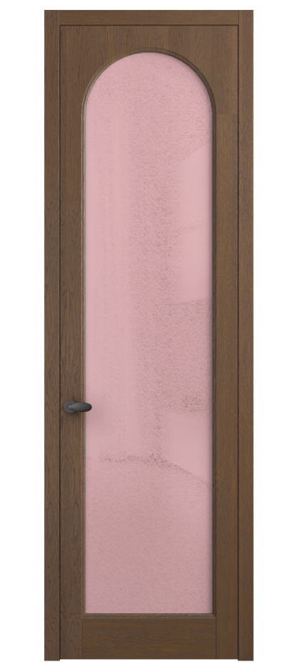 Межкомнатная дверь Палаццо 6804 Дуб каштановый матовый Фактурное розовое стекло "Лёд", триплекс Цена 32181450 so'm | Volhovec
