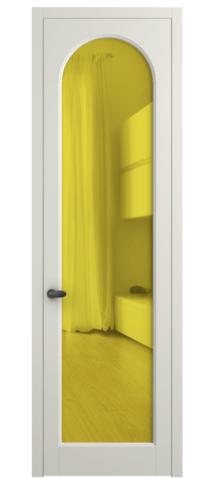 Межкомнатная дверь Палаццо 6804 Матовый жемчужный Прозрачное жёлтое стекло, триплекс Цена 19696950 so'm | Volhovec