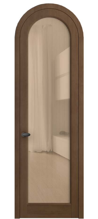 Межкомнатная дверь Палаццо 6814 Бук тёмный матовый Рифлёное оранжевое стекло "Moru", триплекс Цена 36487080 so'm | Volhovec