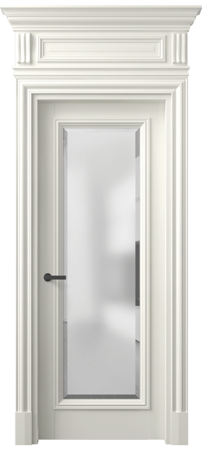 Межкомнатная дверь Антик 7300 Матовый жемчужный Сатинированное стекло с фацетом Цена 32948730 so'm | Volhovec