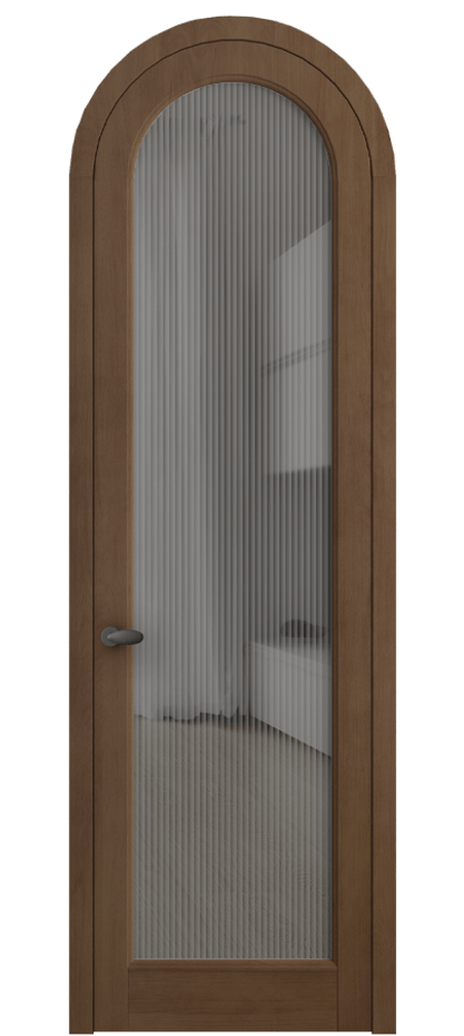 Межкомнатная дверь Палаццо 6814 Бук тёмный матовый Рифлёное серое стекло "Мору", триплекс Цена 36487080 so'm | Volhovec