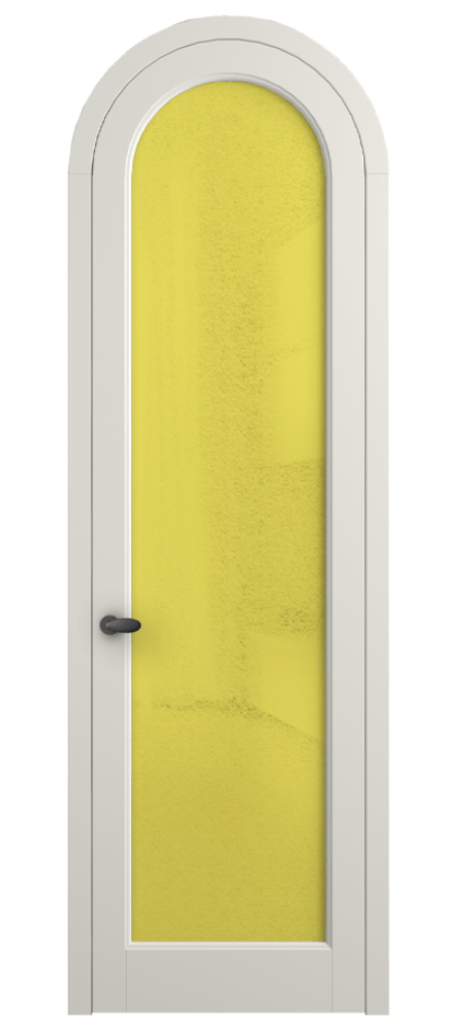 Межкомнатная дверь Палаццо 6814 Матовый жемчужный Фактурное жёлтое стекло "Лёд", триплекс Цена 27254640 so'm | Volhovec