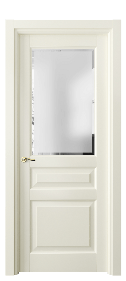 Межкомнатная дверь Лигнум 0710 Матовый молочно-белый Сатинированное стекло с фацетом Цена 20523100 so'm | Volhovec