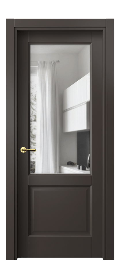 Межкомнатная дверь Galant 1422 Матовый антрацит Прозрачное стекло Цена 10637000 so'm | Volhovec