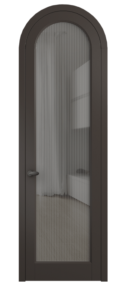 Межкомнатная дверь Палаццо 6814 Матовый антрацит Рифлёное серое стекло "Moru", триплекс Цена 27031340 so'm | Volhovec