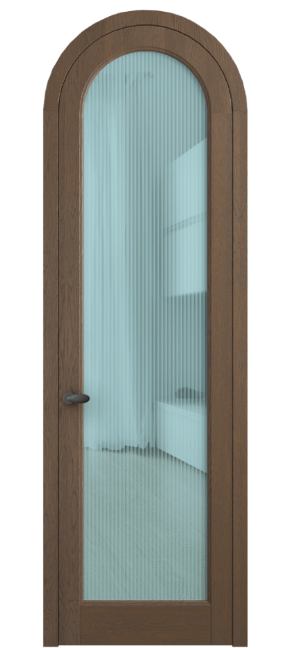 Межкомнатная дверь Палаццо 6814 Дуб туманный матовый Рифлёное голубое стекло "Мору", триплекс Цена 214349 ₽ | Volhovec