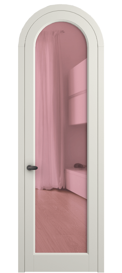 Межкомнатная дверь Палаццо 6814 Матовый жемчужный Прозрачное розовое стекло, триплекс Цена 125159 ₽ | Volhovec