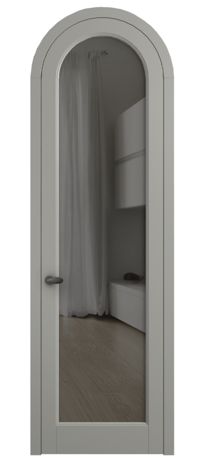 Межкомнатная дверь Палаццо 6814 Матовый нейтральный серый Прозрачное серое стекло, триплекс Цена 26036640 so'm | Volhovec