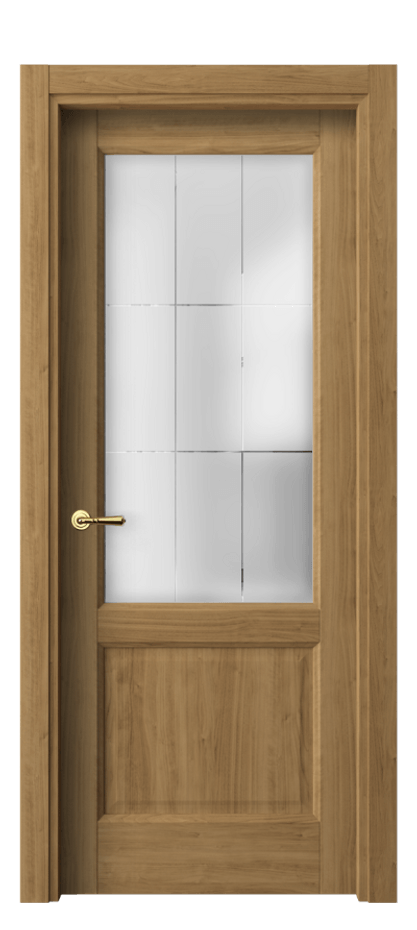 Межкомнатная дверь Галант 1422 Грецкий орех Сатинированное стекло с гравировкой "Лофт" Цена 6572940 so'm | Volhovec