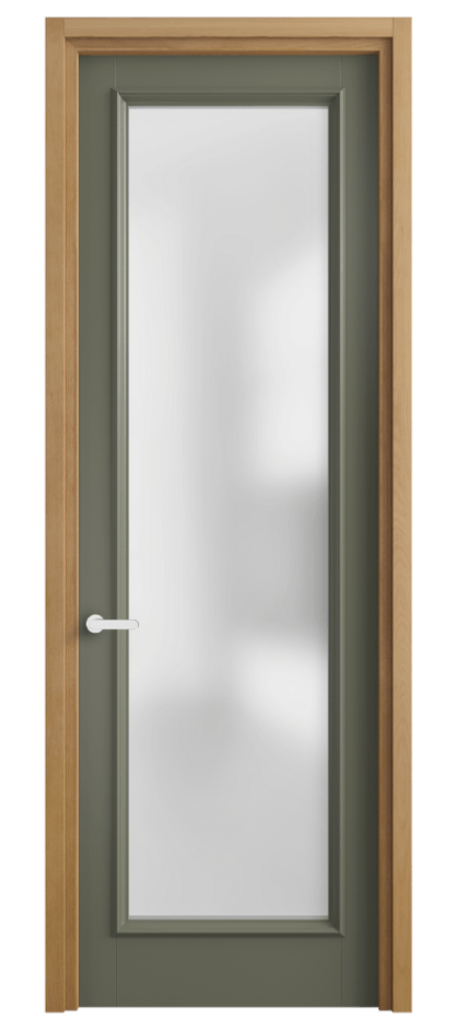 Межкомнатная дверь Шарм 6702 Матовый оливковый тёмный Сатинированное стекло Цена 20381060 so'm | Volhovec