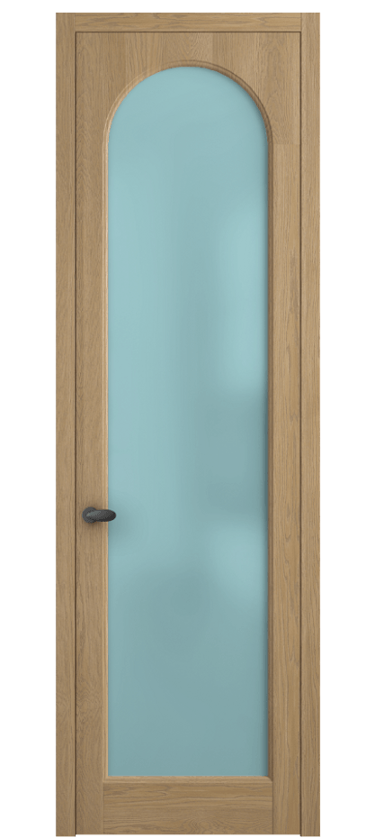 Межкомнатная дверь Палаццо 6804 Дуб соломенный матовый Сатинированное голубое стекло, триплекс Цена 152529 ₽ | Volhovec