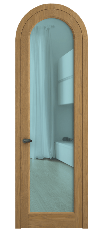 Межкомнатная дверь Палаццо 6814 Дуб солнечный матовый Прозрачное голубое стекло, триплекс Цена 41888910 so'm | Volhovec