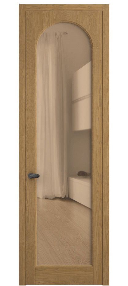 Межкомнатная дверь Палаццо 6804 Дуб солнечный матовый Прозрачное оранжевое стекло, триплекс Цена 30963450 so'm | Volhovec