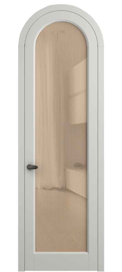 Межкомнатная дверь Палаццо 6814 Матовый серый Рифлёное оранжевое стекло "Дюна", триплекс Цена 26625340 so'm | Volhovec