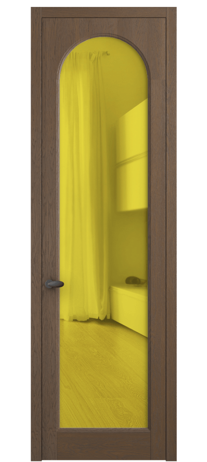 Межкомнатная дверь Палаццо 6804 Дуб туманный матовый Прозрачное жёлтое стекло, триплекс Цена 30963450 so'm | Volhovec