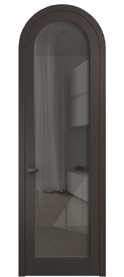 Межкомнатная дверь Палаццо 6814 Матовый антрацит Рефлективное серое стекло "Стопсол", калёное Цена 27031340 so'm | Volhovec