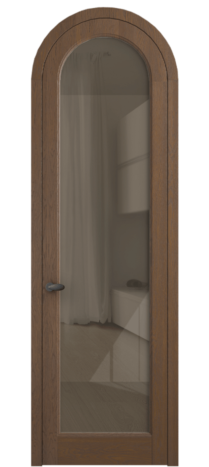 Межкомнатная дверь Палаццо 6814 Дуб каштановый матовый Рефлективное бронзовое стекло "Стопсол", калёное Цена 43512910 so'm | Volhovec