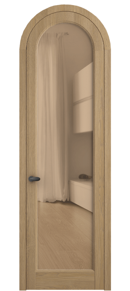 Межкомнатная дверь Палаццо 6814 Дуб соломенный матовый Прозрачное оранжевое стекло, триплекс Цена 42761810 so'm | Volhovec