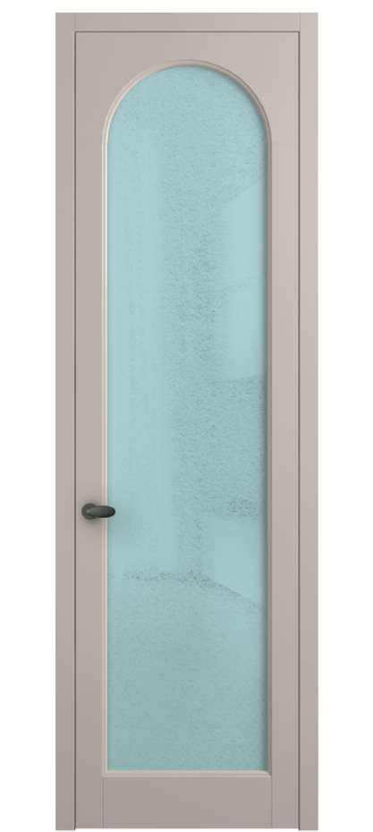 Межкомнатная дверь Палаццо 6804 Матовый светло-бежевый Фактурное голубое стекло "Лёд", триплекс Цена 20914950 so'm | Volhovec