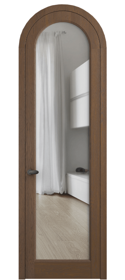 Межкомнатная дверь Палаццо 6814 Дуб каштановый матовый Прозрачное стекло Цена 42761810 so'm | Volhovec