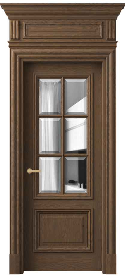 Межкомнатная дверь Антик 7312 Дуб туманный матовый Двустороннее зеркало с фацетом, триплекс Цена 296149 ₽ | Volhovec