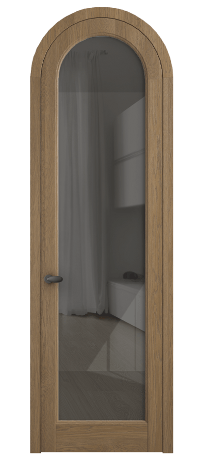 Межкомнатная дверь Палаццо 6814 Дуб мускатный матовый Рефлективное серое стекло "Stopsol", калёное Цена 43512910 so'm | Volhovec