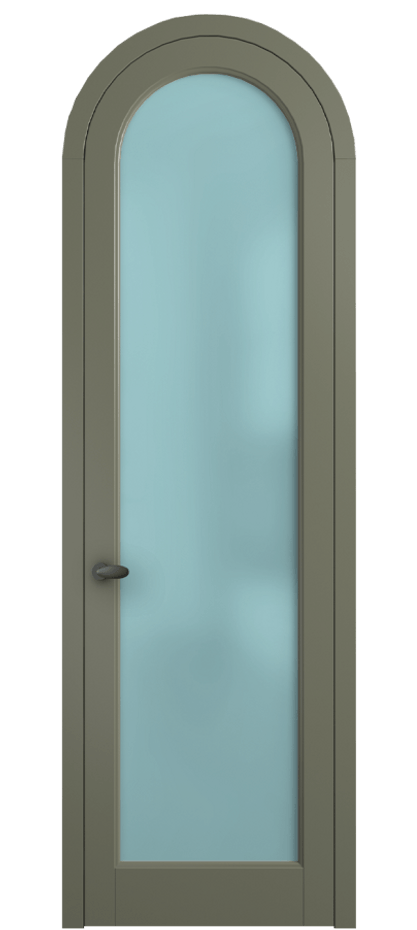 Межкомнатная дверь Палаццо 6814 Матовый оливковый тёмный Сатинированное голубое стекло, триплекс Цена 25407340 so'm | Volhovec