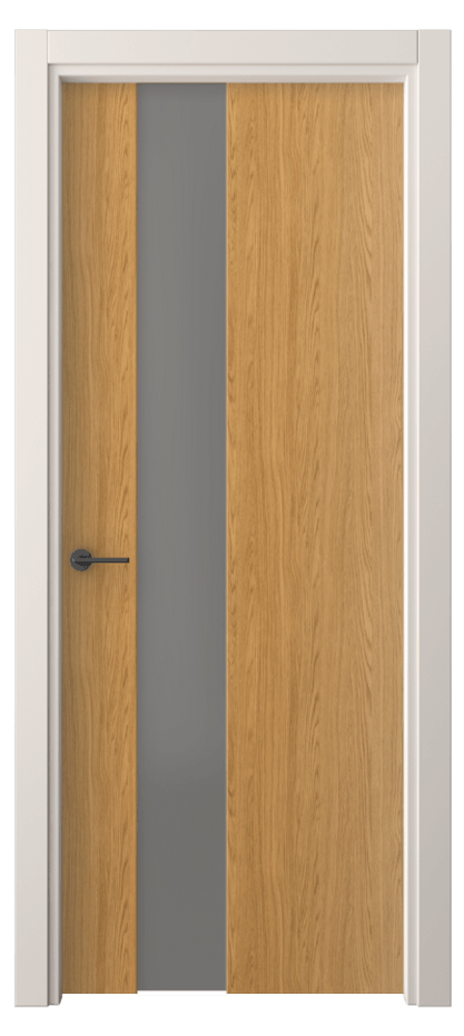 Межкомнатная дверь Freedom 4224 Ванильный дуб Сатинированное серое стекло, триплекс, 8 мм Цена 7774760 so'm | Volhovec