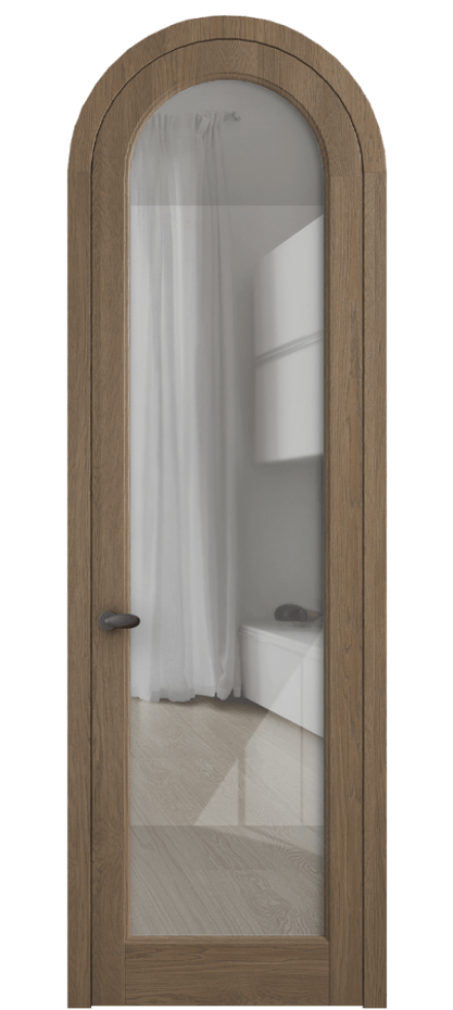 Межкомнатная дверь Палаццо 6814 Дуб джутовый матовый Рефлективное прозрачное стекло "Стопсол", калёное Цена 43512910 so'm | Volhovec