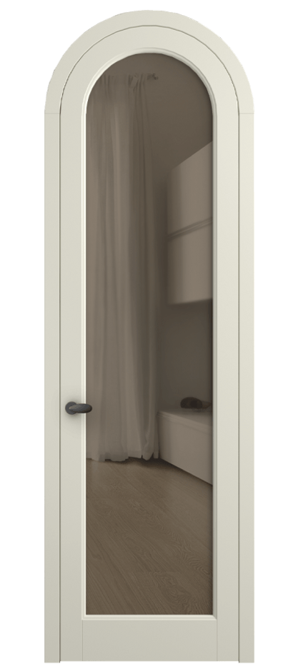 Межкомнатная дверь Палаццо 6814 Матовый молочно-белый Прозрачное бронзовое стекло, триплекс Цена 25407340 so'm | Volhovec